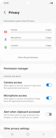 Press View all permissions.
