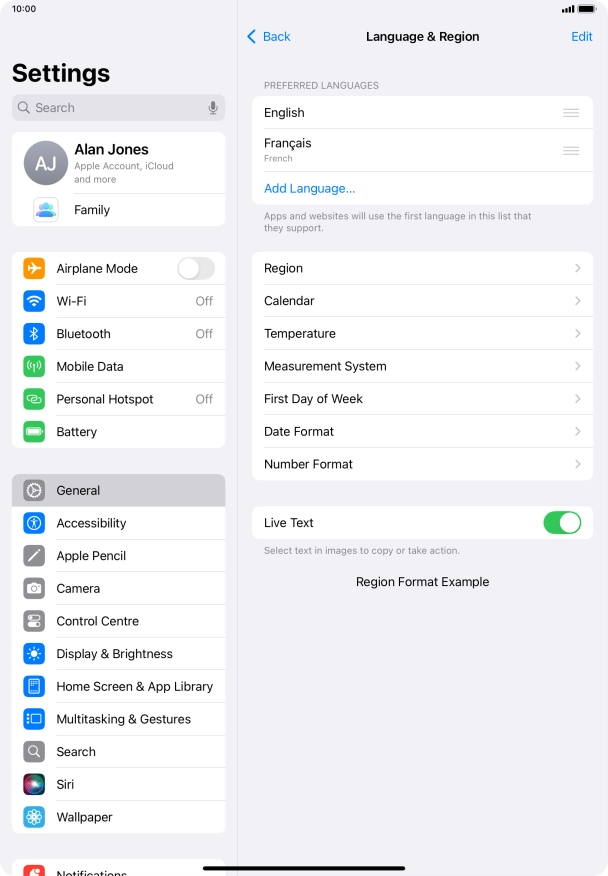 To subsequently select another language as the default language, press the move icon next to the required language and drag it to the top of the list. To subsequently select another language as the default language, press the move icon next to the required language and drag it to the top of the list.