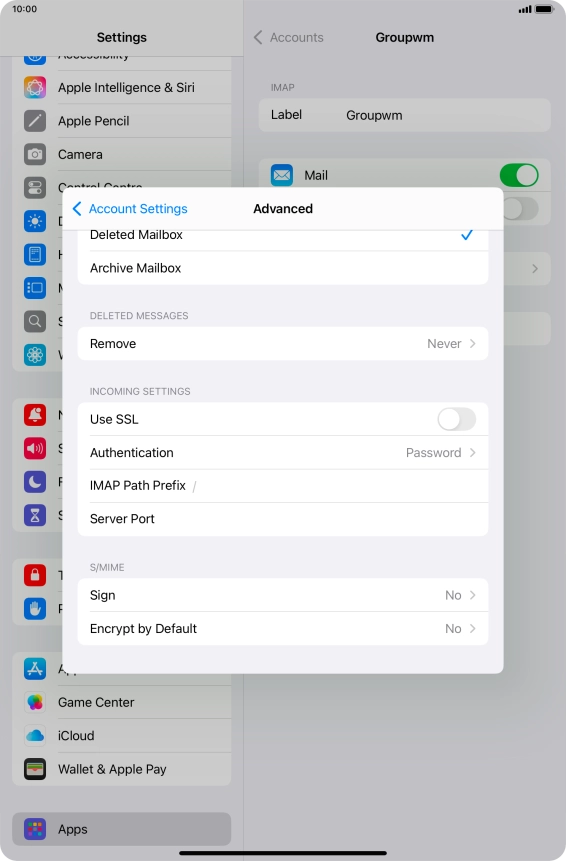 Press the indicator next to 