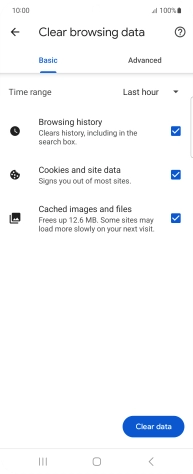 Press the fields next to the required data types.