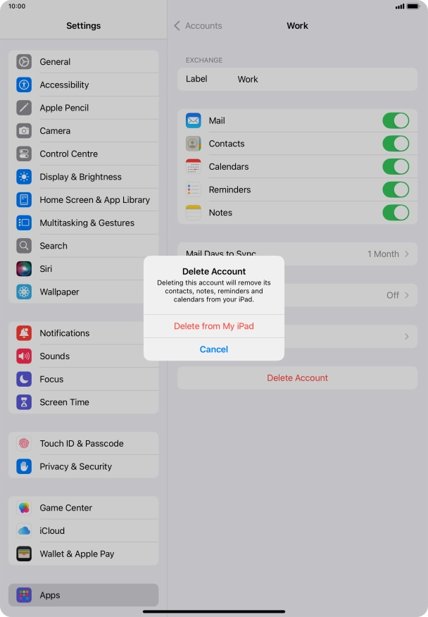 Press Delete from My iPad. Press Delete from My iPad.