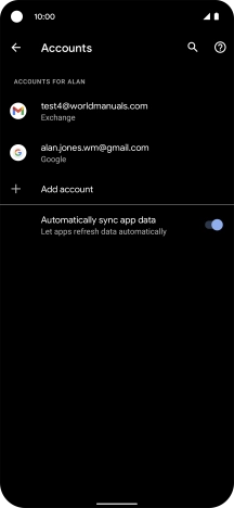 Press the required email account.