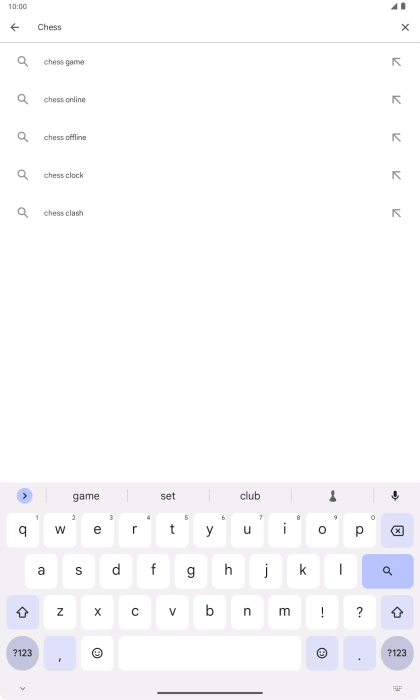 Key in the name or subject of the required app and press the search icon.