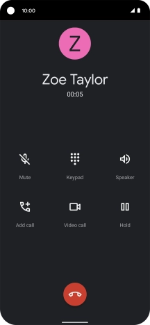 Press the end call icon.