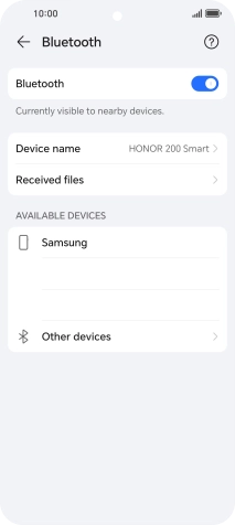 Press the required Bluetooth device and follow the instructions on the screen to pair the device with your phone.