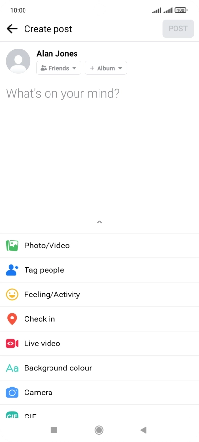 Press the text input field.