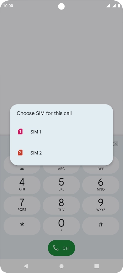 Press the required SIM and follow the instructions to listen to your messages.