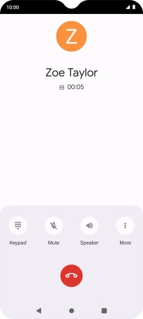 Press the end call icon.
