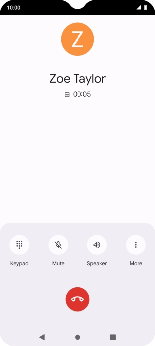 Press the end call icon.