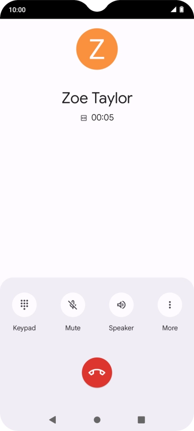 Press the end call icon.