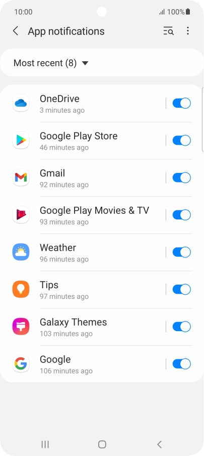 Press the drop down list.