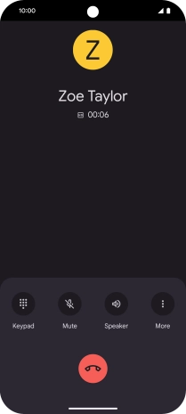 Press the end call icon.