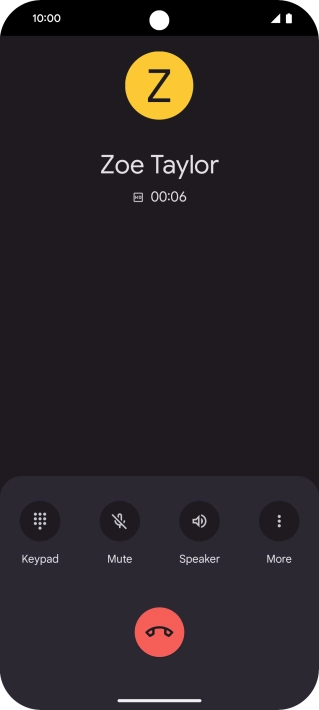 Press the end call icon.