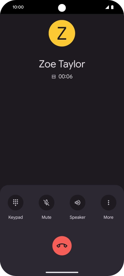 Press the end call icon.