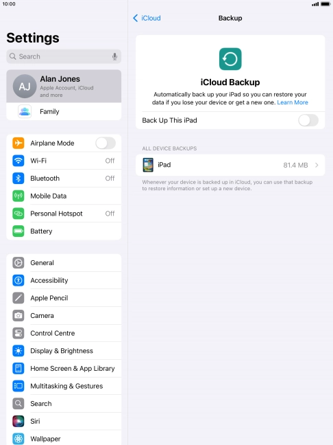 Press the indicator next to 