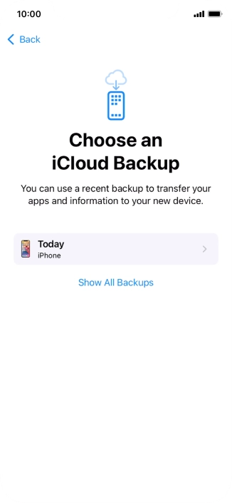 Press the required backup and your phone restores the content of the selected backup. Subsequently, follow the instructions on the screen to set up your phone and prepare it for use.