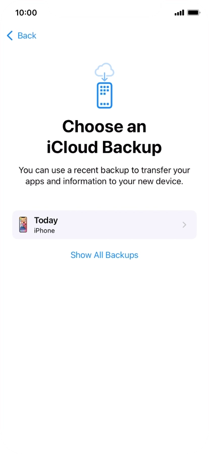 Press the required backup and your phone restores the content of the selected backup. Subsequently, follow the instructions on the screen to set up your phone and prepare it for use.