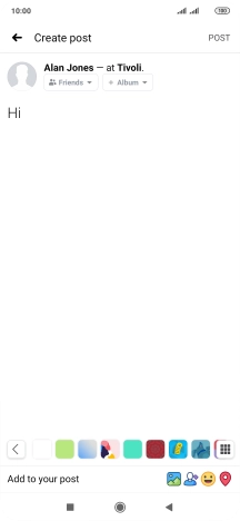 Write the required text and press POST.
