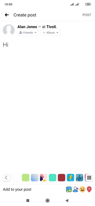 Write the required text and press POST.