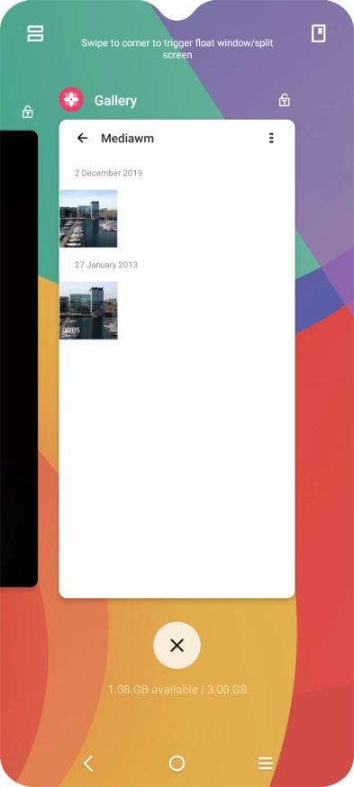 To end one running application, slide your finger upwards on the required application.