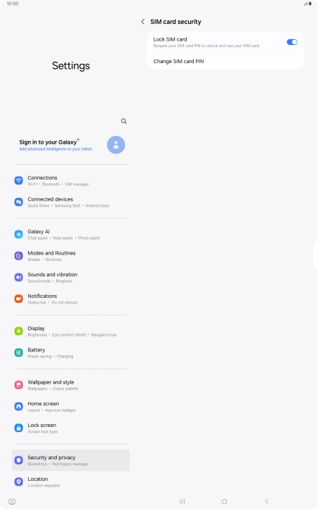 Press Change SIM card PIN.