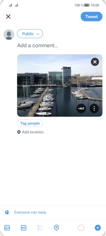 Press the text input field and key in the required text.