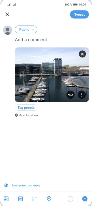 Press the text input field and key in the required text.