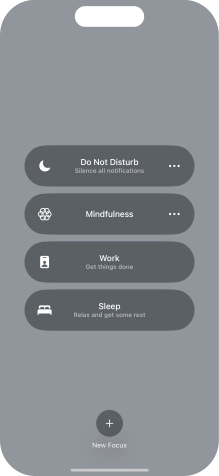 Press the required focus mode to activate or deactivate it immediately.
