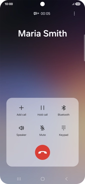 Press the end call icon.