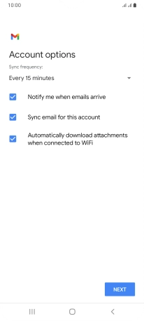 If this screen is displayed, you email account has been recognised and set up automatically. Follow the instructions on the screen to key in more information and finish setting up your phone.