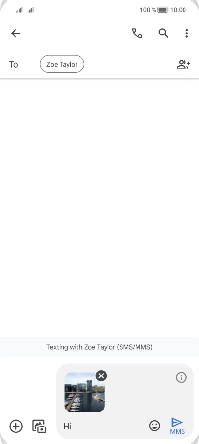 Press the send icon when you've finished your picture message.