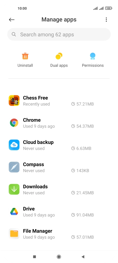 Press the required app.