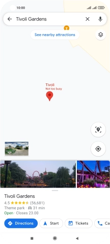 Press the destination at the bottom of the screen.