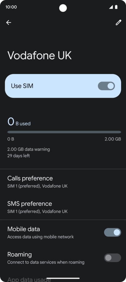 Press the indicator next to 