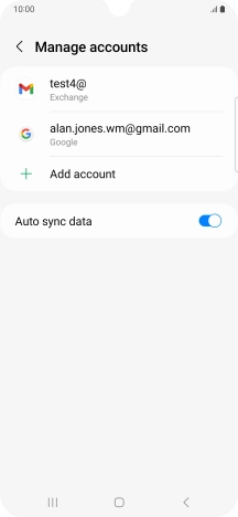 Press the required email account.