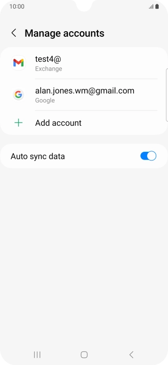 Press the required email account.