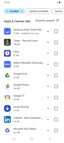 Press the required app.