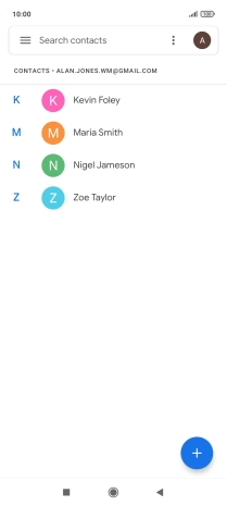 Press the required contact.