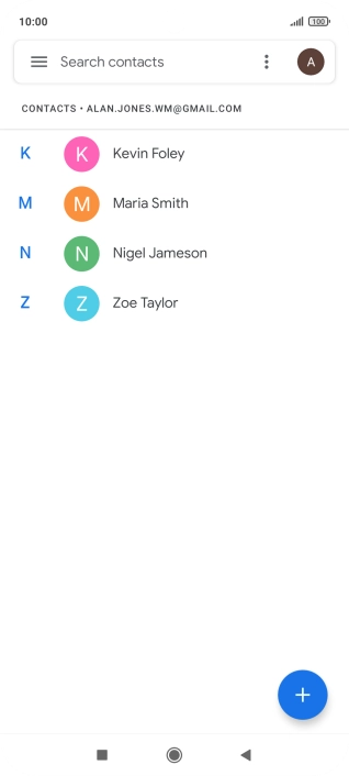 Press the required contact.