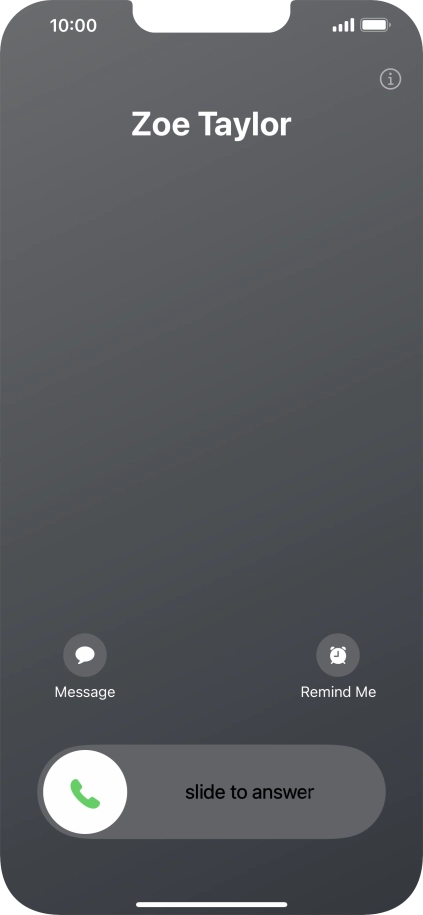 Press and drag the accept call icon right.