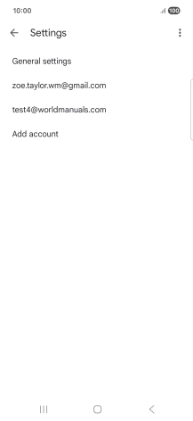 Press the required email account. Press the required email account.