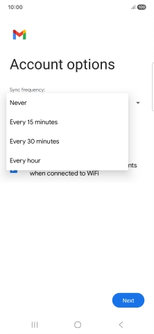 Press the required setting.