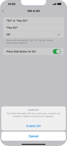 Press Enable Siri.