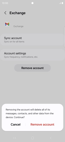 Press Remove account.