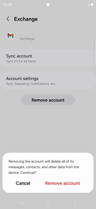 Press Remove account.