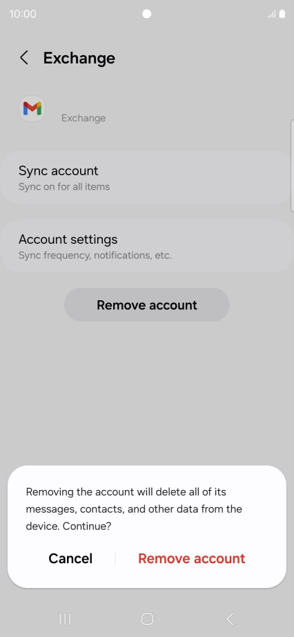 Press Remove account.