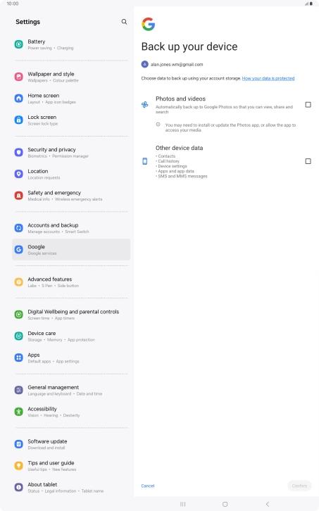 Press the required fields.