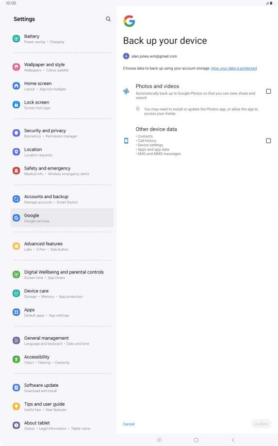 Press the required fields.