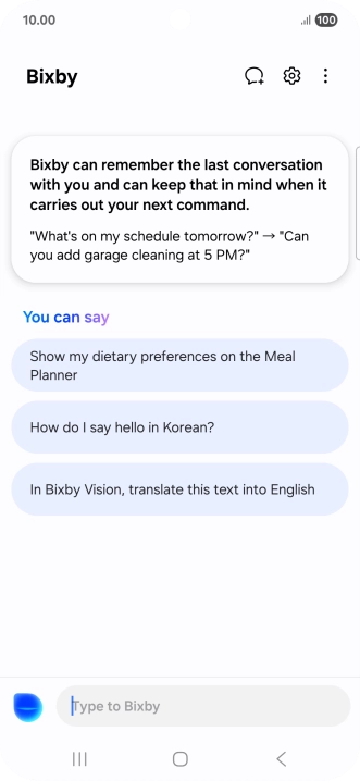 Press the Bixby icon.