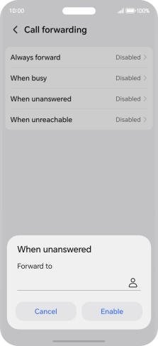 Key in +447836121121 and press Enable.